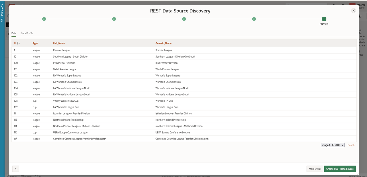 REST Data Source Discovery
