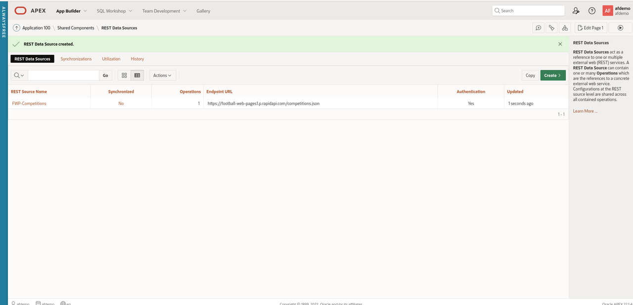 Create REST Data Source Create REST Data Source