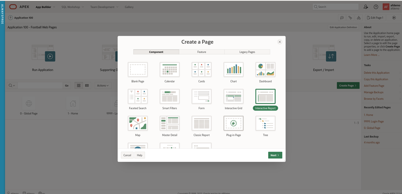 Create Interactive Report Create IR