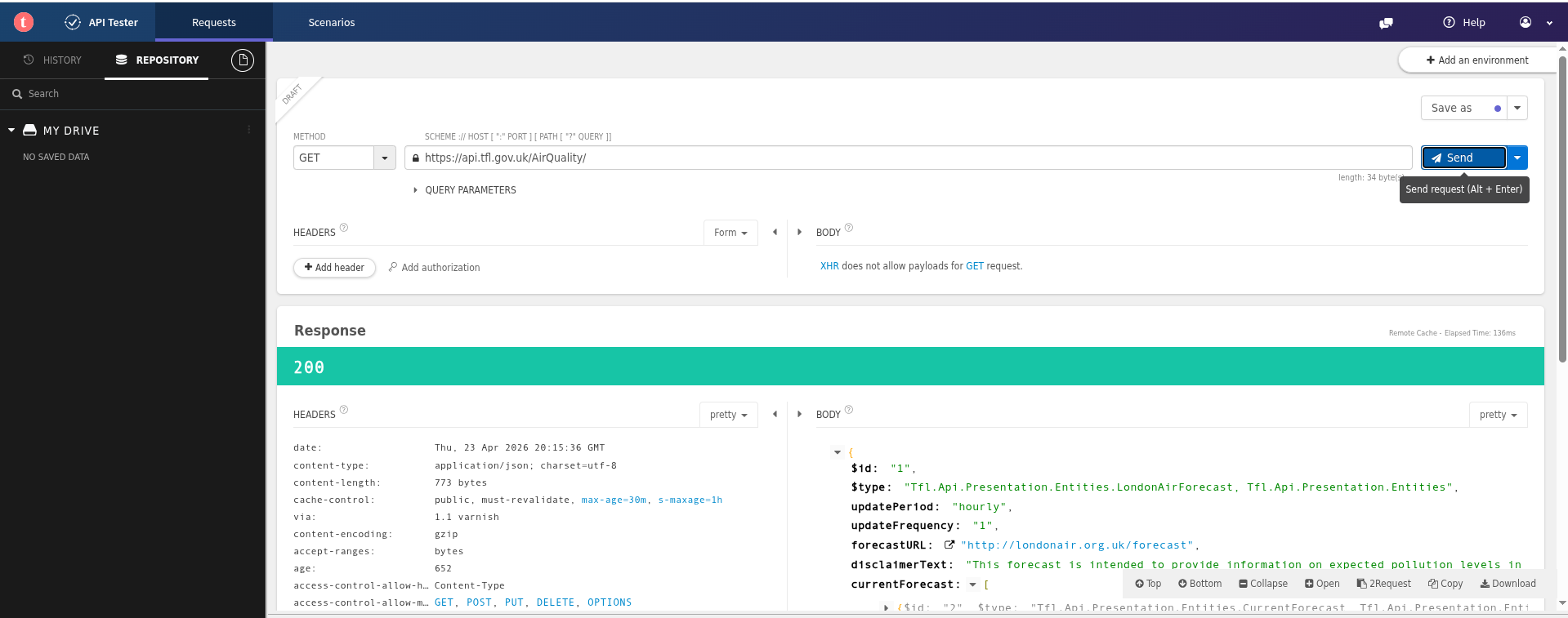 Air Quality Chrome Talend