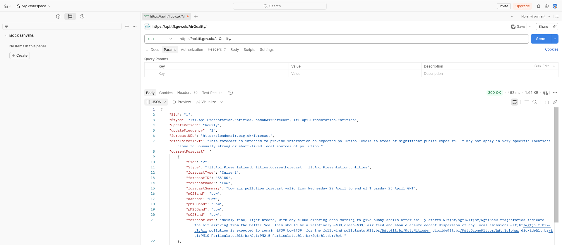 Air Quality Postman Web