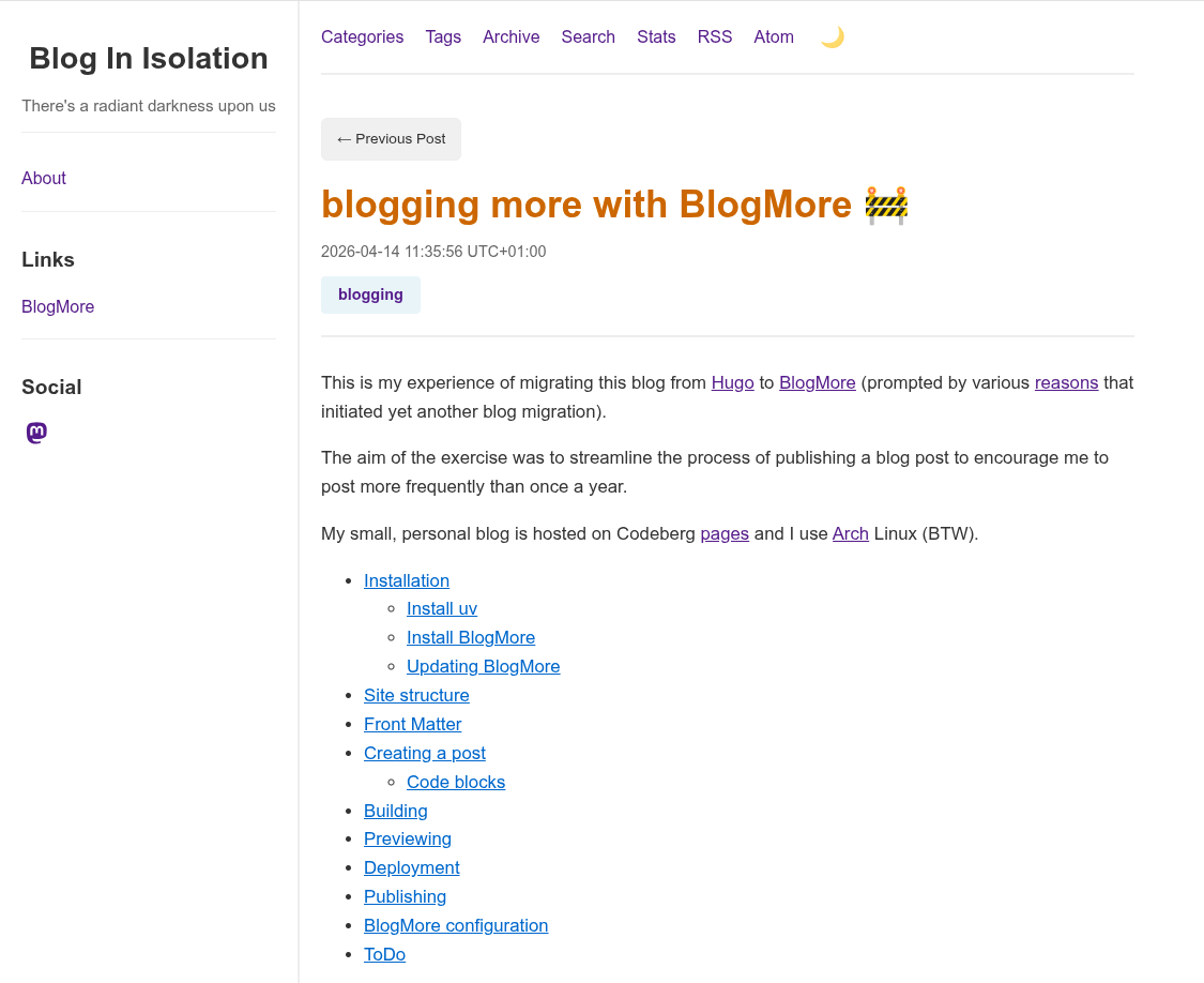 BlogMore draft post